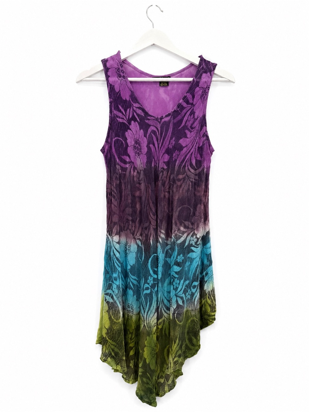 Ana & Rose Colorful Tie Dye Dress Midi Sleeveless Swim Coverup OSFM Boho Floral